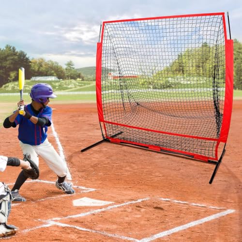 ZENY 5'x5' / 7'×7' Baseball Softball Practice Net Hitting Batting Catching Pitching Training Net with Carry Bag, Baseball Training Equipment - style: 5x5 ft