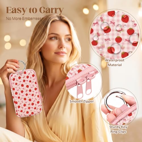 2PCS Tampon Holder Zipper Pouches Portable Period Bags (Fruit) - color: Fruit