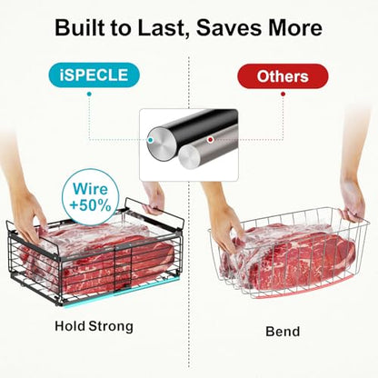 iSPECLE Freezer Organizer Bins - Adjustable Fits Chest Freezers 10-20 Cu Ft - style: 8 Pack Black