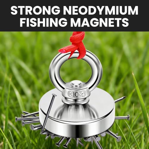 DIYMAG Fishing Magnet, 2.95 Inches Large Strong Magnets for Lifting 2 Pack - size: 75mm(2.95 inches)-2Pack, style: Single Hole