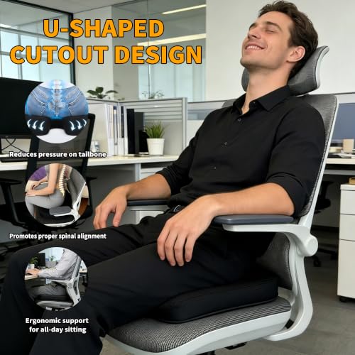 Coccyx & Tailbone Support Seat Cushion, Black - color: Black