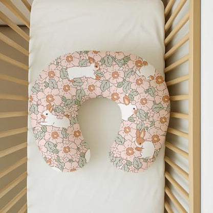 Nursing Pillow Covers 2 Pack, Stretchy Breastfeeding Pillow Covers for Baby - color: Bunny Garden