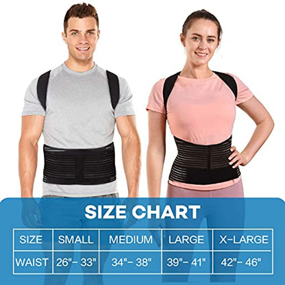 SICHEER Posture Corrector Back Brace for Women & Men, Medium, Waist 34-38" - size: Medium