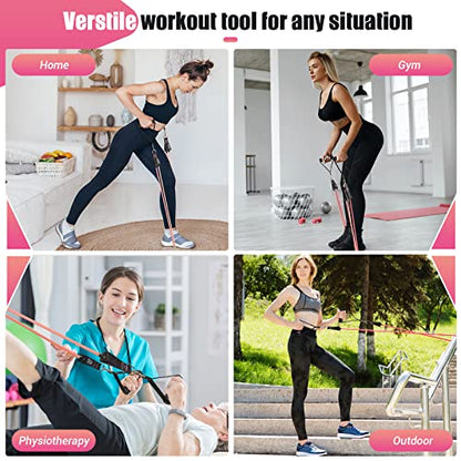 Resistance Bands with Handles for Women, 5 Level Exercise Bands - color: 10-150LBS-Colour