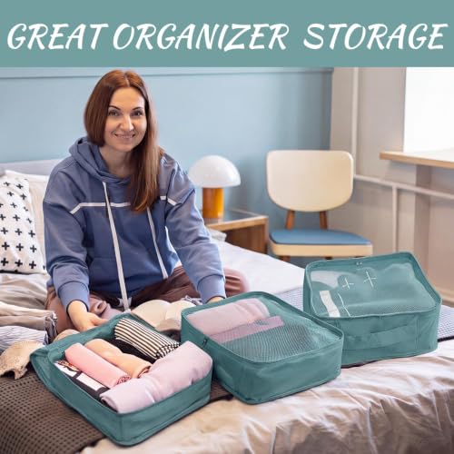 Silkfly 8 Pcs XL Packing Cube for Travel Luggage,Simple,Gray Blue - color: Gray Blue, size: Simple