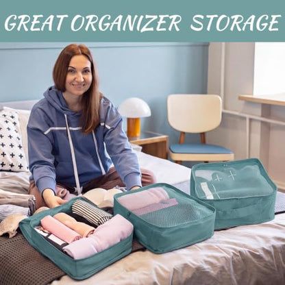 Silkfly 8 Pcs XL Packing Cube for Travel Luggage,Simple,Gray Blue - color: Gray Blue, size: Simple