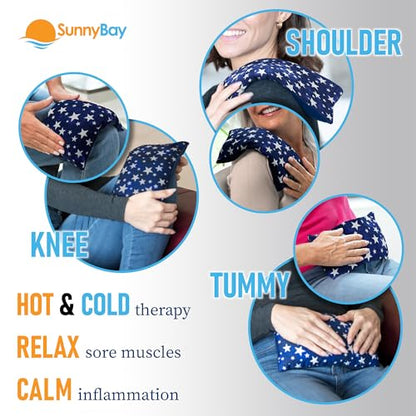 SunnyBay Heating Pad, Neck and Shoulder Wrap, 6x11 inch, Blue Star - color: Blue Star