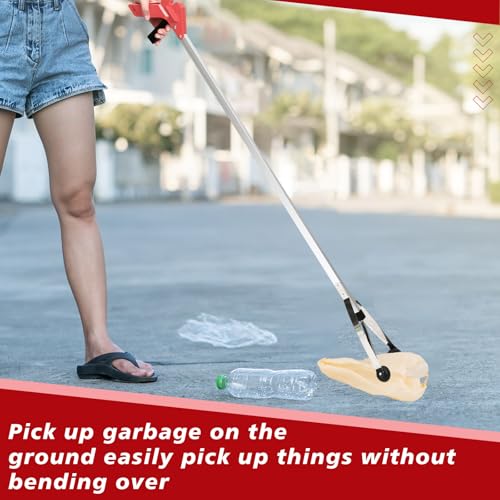 Sabary 10 Pack Suction Cup Trash Picker Grabber Tool,Red,43 Inch - color: Red, size: 43 Inch