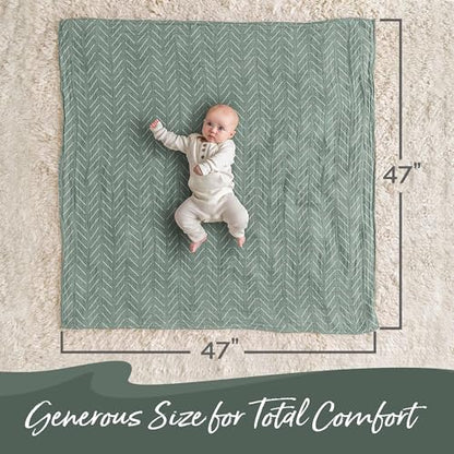 Itzy Ritzy Breastfeeding Boss Multi-Use Baby Wrap & Cover (Sage Mudcloth) - color: Sage Mudcloth, size: 47" x 47"