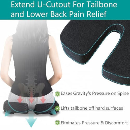 Larger Seat Cushion for Office Chair,10-Inch Extended U-Cutout
