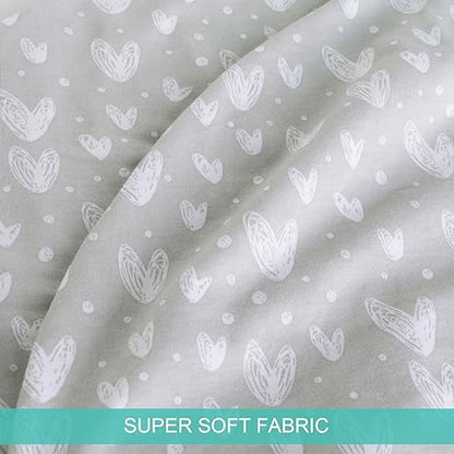Pregnancy Pillow Cover C Shaped (ONLY Pillowcase), Grey Heart Print - color: Grey Heart, size: C-Shape