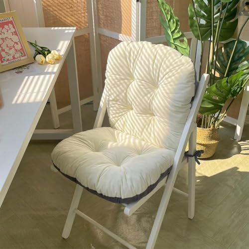 Office Chair Cushion Desk Seat Pad with Back Support for Dorm Chairs - color: White