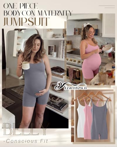 3 Pack Women's Maternity Jumpsuit Shorts - color: Gray, Pink, White, size: XX-Large