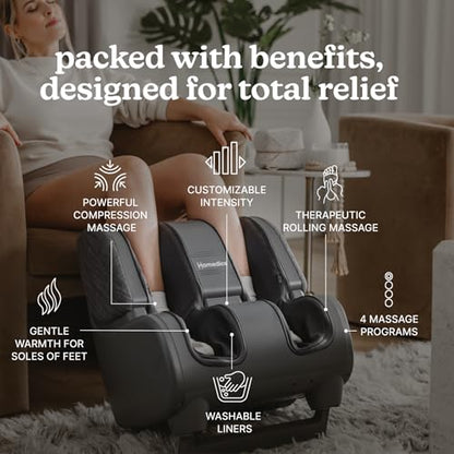 Homedics Deluxe Foot Massager Calf Massager, Rolling & Compression Massage