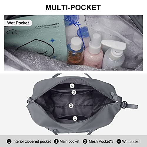 Travel Duffel Bag, Carry On Overnight Weekender Bags for Women - color: A1-Goblin Blue, size: Large