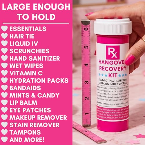 10PK Hangover Recovery Kit Pink Bottles for Bachelorette Party & Girls Trip - size: 10 Pack