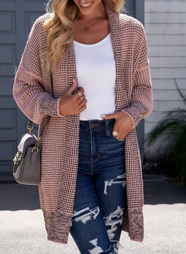Sidefeel Cardigan Sweaters for Women 2026 Fall Outfits - color: Pink, size: X-Large