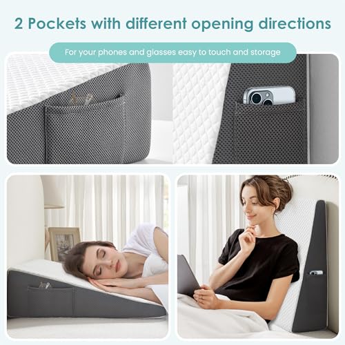 Cozymaker 7.5-inch Bed Wedge Pillow for Sleeping Back Support Pain Relief - size: Triangle Wedge 24*24*7.5 inch