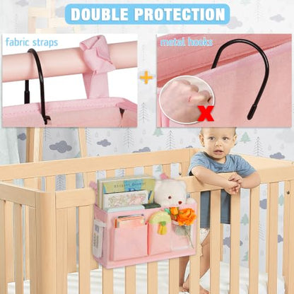 Lilithye Bedside Caddy, Bedside Storage Bag Hanging Organizer for Bunk Bed - color: 1pc New Pink-1