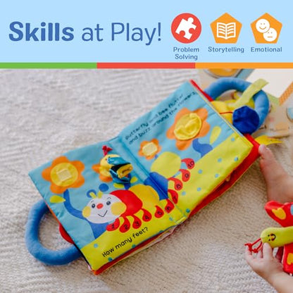 Melissa & Doug K’s Kids My First Activity Book 8-Page Soft Book for Babies and Toddlers Early Learning Developmental Plush Soft Activity for Babies and Toddlers - color: Activity Book