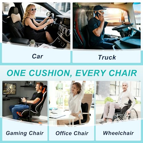 Seat Cushion for Office Chair, Ergonomic Cushion with Lumbar Support Pillow - color: Black