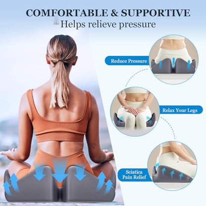 Coccyx Seat Cushion, U-Shaped Memory Foam Office Chair - size: 20*16*5.8