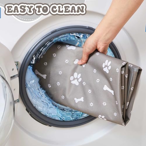 Marsui Dog Playpen Bottom Pad, Grey, Dog Paw Bone Print - color: Grey, style: Dog Paw Bone Print