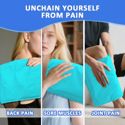 Large Nylon Gel Ice Pack - Reusable No-Strap Cold Therapy Pad, Flexible for Back/Neck/Thighs, Full Coverage Pain Relief for Home/Office (1 Pack)