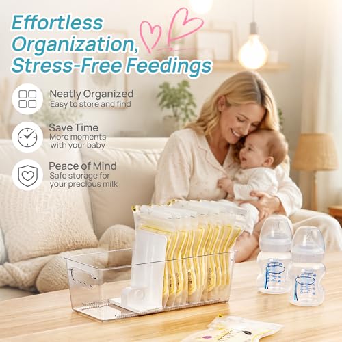 Vtopmart 8 Pack Breast Milk Storage Bags Container with Adjustable Dividers - size: 8 Pack