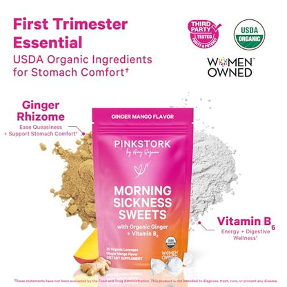 Pink Stork Morning Sickness Support Kit, 3-Piece Bundle with Tea + Sweets