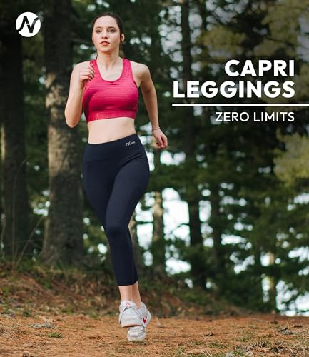 Nirlon Cotton Capri Leggings with Pockets 3/4- CottoNIR - color: Navy Blue, size: 18