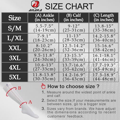 Ailaka Medical 15-20 mmHg Zipper Compression Socks Women Men - color: White, size: Small/Medium (1 Pair)