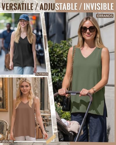 3 Pack Womens Maternity Nursing Tank Top - color: Gray Green, Coffee, Black, size: Small