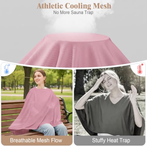 Basumee Nursing Cover for Breastfeeding Breathable Mesh 360 Full Privacy - color: Dusty Rose, size: 1 Pack