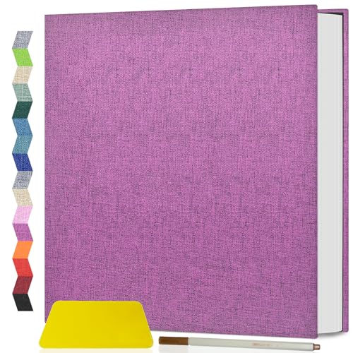 Popotop Photo Album Self Adhesive Scrapbook Album for 4x6 5x7 8x10 Pictures DIY Photo Book as Scrapbooking Supplies Kits, Birthday Gifts for Women Mom Wedding Baby Family Travel - color: Dark Purple, size: 11.5"x10.4" 40pages