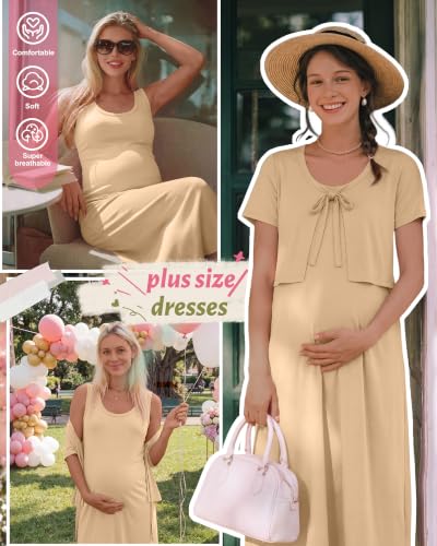 2 Piece Dress Sets for Women Fall Casual Dresses - color: Apricot, size: Medium