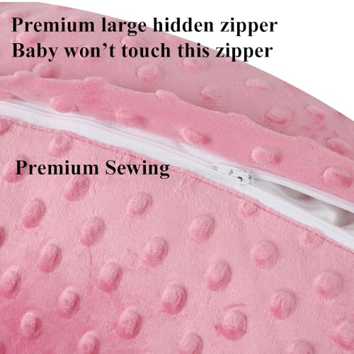 Dot Nursing Pillow Cover Set 2 Pack Compatible with Boppy Pillow - color: Pink & Love