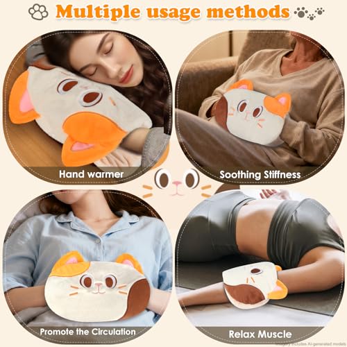 SuzziPad Orange Cat Microwavable Hand Muff for Muscle Tension and Cold Day - style: Cat