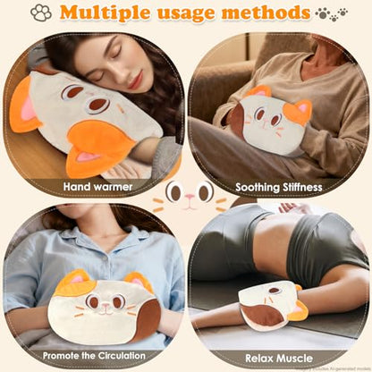 SuzziPad Orange Cat Microwavable Hand Muff for Muscle Tension and Cold Day - style: Cat