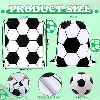 12 Pack Drawstring Backpack Soccer Drawstring Bag, 17 x 13.4 in - style: Soccer