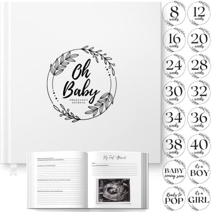 LUMOSX Pregnancy Journal & Memory Book – Includes Baby Bump Stickers, Gender-Neutral Baby Keepsake, Perfect for Expecting Moms & Baby Shower Gifts