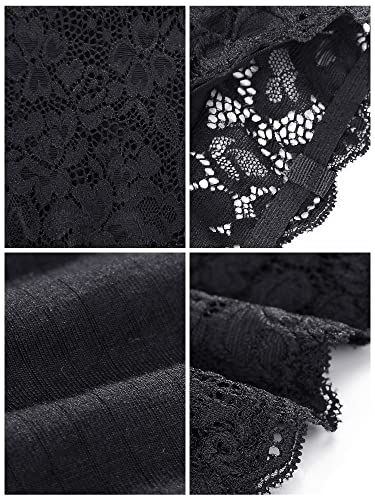 Boao 3 Pcs Lace Tube Bandeau - color: Black, Navy Blue, Wine Red, size: Medium