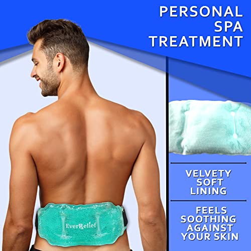 Ice Pack for Back Pain Relief with Elastic Strap by EverRelief