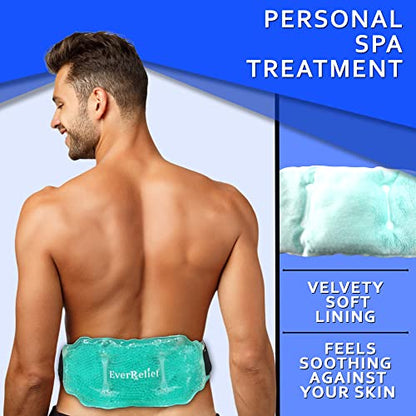 Ice Pack for Back Pain Relief with Elastic Strap by EverRelief