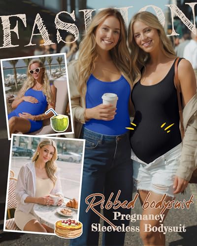 3 Pack Maternity Rompers for Women - color: Black, Cream, Royal Blue, size: Large