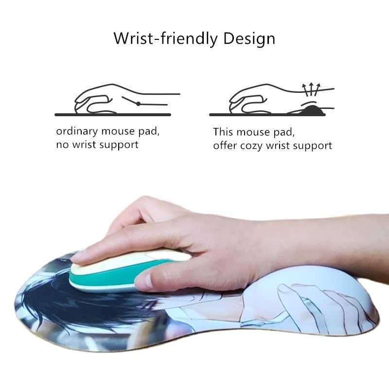 Funny Anime Breast Mouse Pad with Wrist Rest for Adults, ML-008 - color: ML008