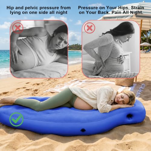 Inflatable Tummy Nest Pregnancy Pillow with Belly Hole (Blue) - color: Blue