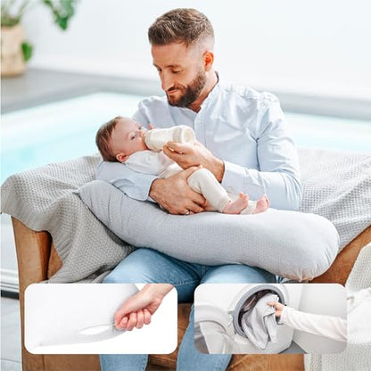 Babymoov XXL B.Love Maternity Pillow - Premium Organic Pregnancy Body Pillow for Sleeping & Side-Sleeping (Oeko-TEX Certified)