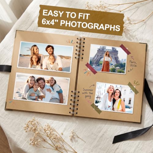 JOYIT 10x10 Scrapbook Album, 100 Pages Blank Hardcover Memory Book (Brown) - color: Brown