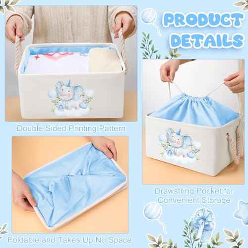 Pickmesh Baby Shower Storage Basket with Gift Bags, Blue Elephant - style: Blue Elephant